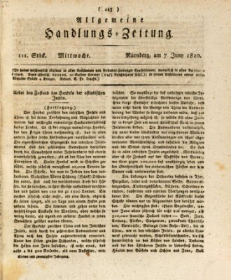 Allgemeine Handlungs-Zeitung Mittwoch 7. Juni 1820