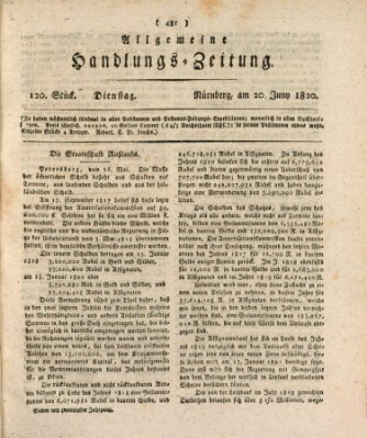 Allgemeine Handlungs-Zeitung Dienstag 20. Juni 1820