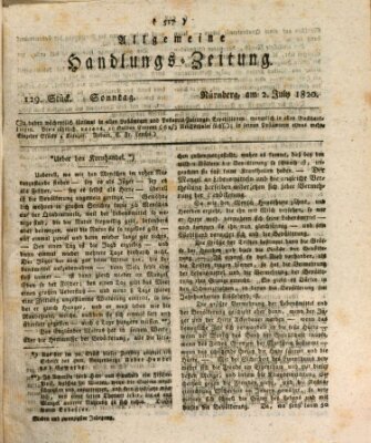 Allgemeine Handlungs-Zeitung Sonntag 2. Juli 1820