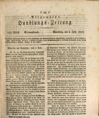 Allgemeine Handlungs-Zeitung Samstag 8. Juli 1820