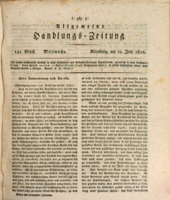 Allgemeine Handlungs-Zeitung Mittwoch 19. Juli 1820