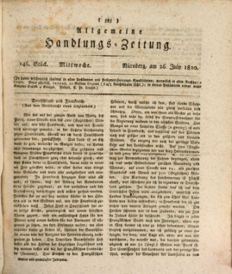 Allgemeine Handlungs-Zeitung Mittwoch 26. Juli 1820