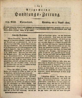 Allgemeine Handlungs-Zeitung Samstag 5. August 1820