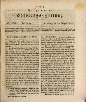 Allgemeine Handlungs-Zeitung Dienstag 22. August 1820