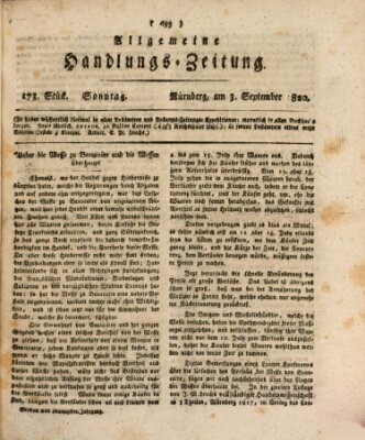 Allgemeine Handlungs-Zeitung Sonntag 3. September 1820