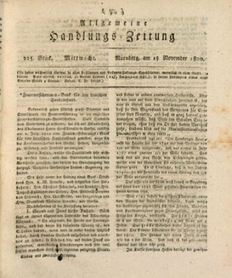 Allgemeine Handlungs-Zeitung Mittwoch 15. November 1820