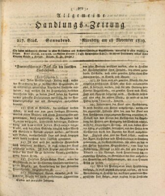 Allgemeine Handlungs-Zeitung Samstag 18. November 1820