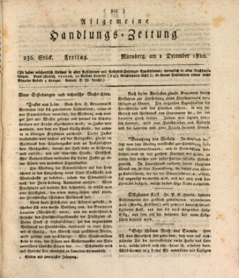 Allgemeine Handlungs-Zeitung Freitag 1. Dezember 1820