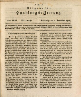 Allgemeine Handlungs-Zeitung Mittwoch 6. Dezember 1820