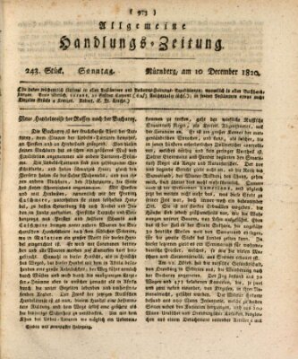 Allgemeine Handlungs-Zeitung Sonntag 10. Dezember 1820