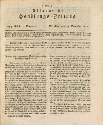 Allgemeine Handlungs-Zeitung Sonntag 24. Dezember 1820