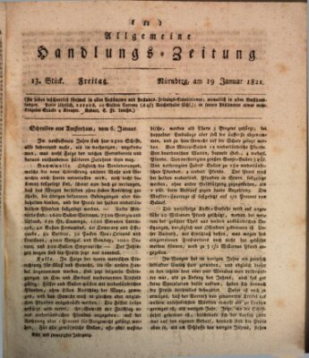 Allgemeine Handlungs-Zeitung Freitag 19. Januar 1821