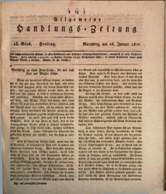 Allgemeine Handlungs-Zeitung Freitag 26. Januar 1821