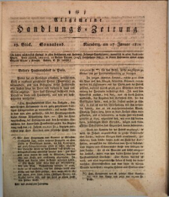 Allgemeine Handlungs-Zeitung Samstag 27. Januar 1821