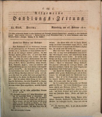 Allgemeine Handlungs-Zeitung Freitag 16. Februar 1821