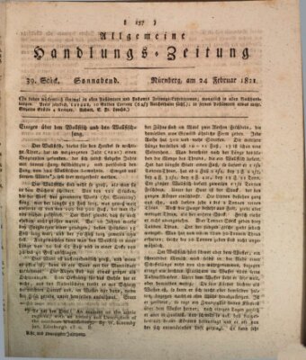 Allgemeine Handlungs-Zeitung Samstag 24. Februar 1821