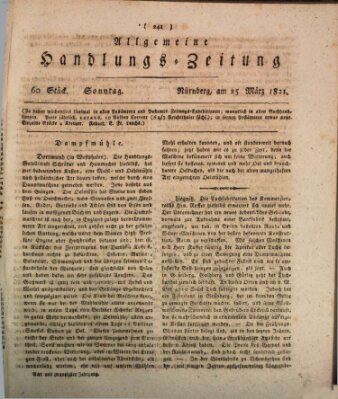 Allgemeine Handlungs-Zeitung Sonntag 25. März 1821