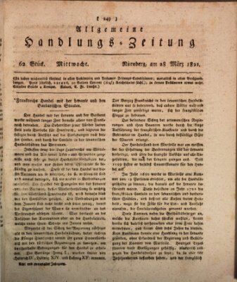 Allgemeine Handlungs-Zeitung Mittwoch 28. März 1821