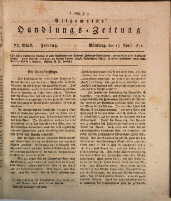 Allgemeine Handlungs-Zeitung Freitag 13. April 1821