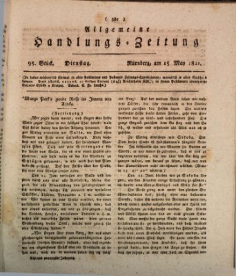 Allgemeine Handlungs-Zeitung Dienstag 15. Mai 1821