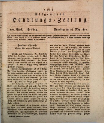 Allgemeine Handlungs-Zeitung Freitag 25. Mai 1821