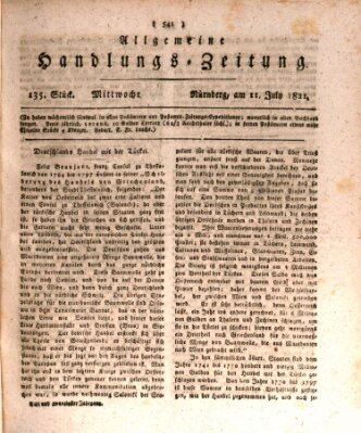 Allgemeine Handlungs-Zeitung Mittwoch 11. Juli 1821