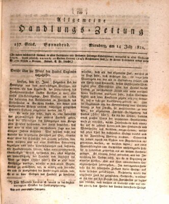 Allgemeine Handlungs-Zeitung Samstag 14. Juli 1821