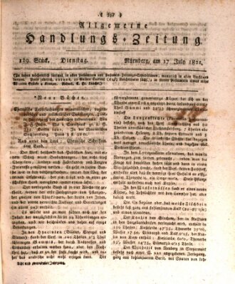 Allgemeine Handlungs-Zeitung Dienstag 17. Juli 1821