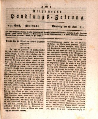 Allgemeine Handlungs-Zeitung Mittwoch 18. Juli 1821