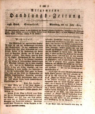 Allgemeine Handlungs-Zeitung Sonntag 29. Juli 1821