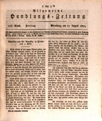 Allgemeine Handlungs-Zeitung Freitag 10. August 1821