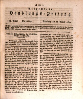 Allgemeine Handlungs-Zeitung Sonntag 12. August 1821