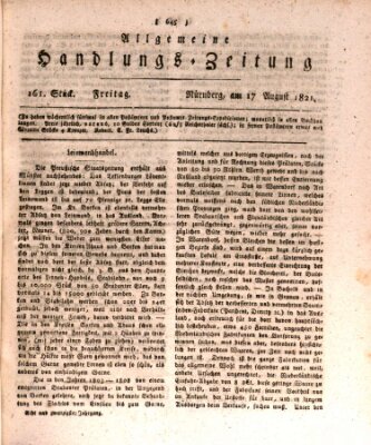 Allgemeine Handlungs-Zeitung Freitag 17. August 1821