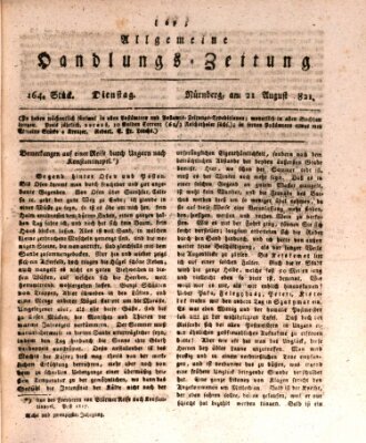 Allgemeine Handlungs-Zeitung Dienstag 21. August 1821