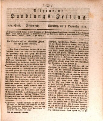 Allgemeine Handlungs-Zeitung Mittwoch 5. September 1821