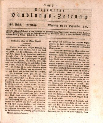 Allgemeine Handlungs-Zeitung Freitag 21. September 1821