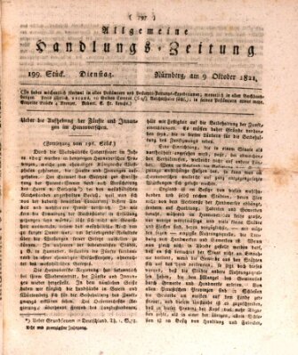 Allgemeine Handlungs-Zeitung Dienstag 9. Oktober 1821