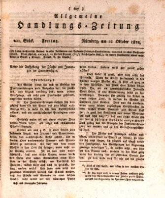 Allgemeine Handlungs-Zeitung Freitag 12. Oktober 1821