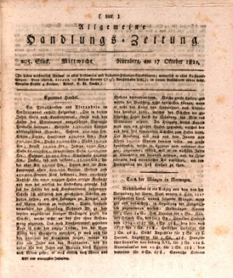 Allgemeine Handlungs-Zeitung Mittwoch 17. Oktober 1821