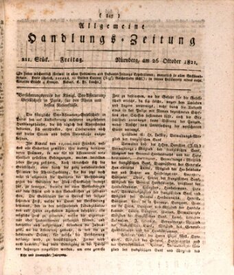 Allgemeine Handlungs-Zeitung Freitag 26. Oktober 1821