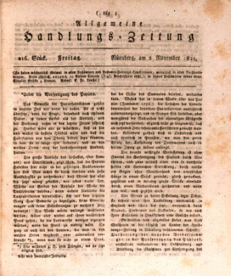 Allgemeine Handlungs-Zeitung Freitag 2. November 1821