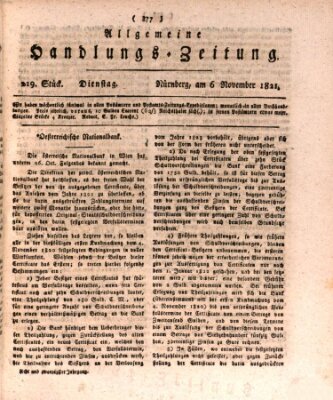 Allgemeine Handlungs-Zeitung Dienstag 6. November 1821