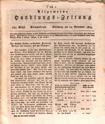 Allgemeine Handlungs-Zeitung Samstag 24. November 1821