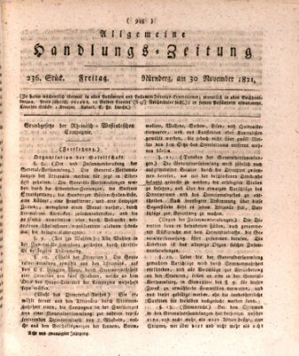 Allgemeine Handlungs-Zeitung Freitag 30. November 1821