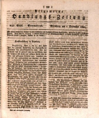 Allgemeine Handlungs-Zeitung Samstag 1. Dezember 1821