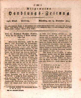 Allgemeine Handlungs-Zeitung Freitag 14. Dezember 1821