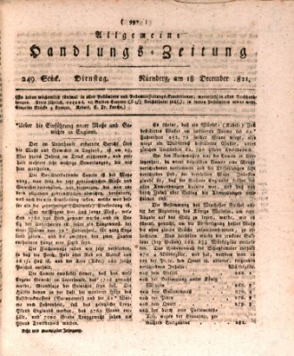 Allgemeine Handlungs-Zeitung Dienstag 18. Dezember 1821