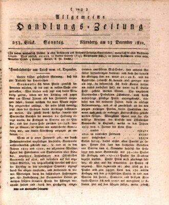 Allgemeine Handlungs-Zeitung Sonntag 23. Dezember 1821