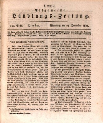 Allgemeine Handlungs-Zeitung Dienstag 25. Dezember 1821