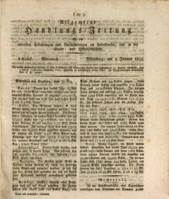 Allgemeine Handlungs-Zeitung Mittwoch 9. Januar 1822